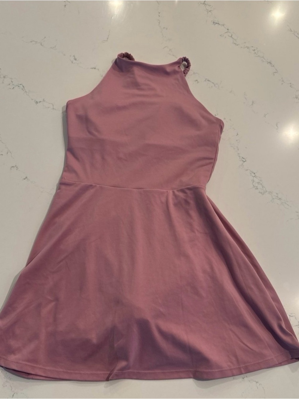 all in motion Mauve Pink High-Neck Fit & Flare Mini Dress